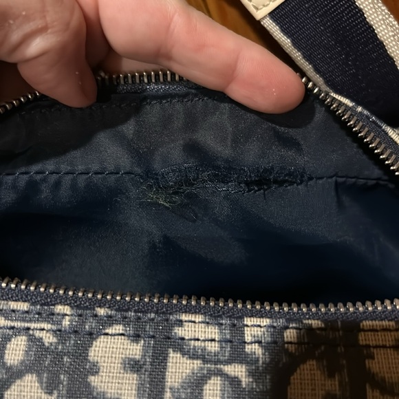 Christian Dior Trotter Oblique Crossbody Bag Authentic Navy Blue 2 - Picture 8 of 8